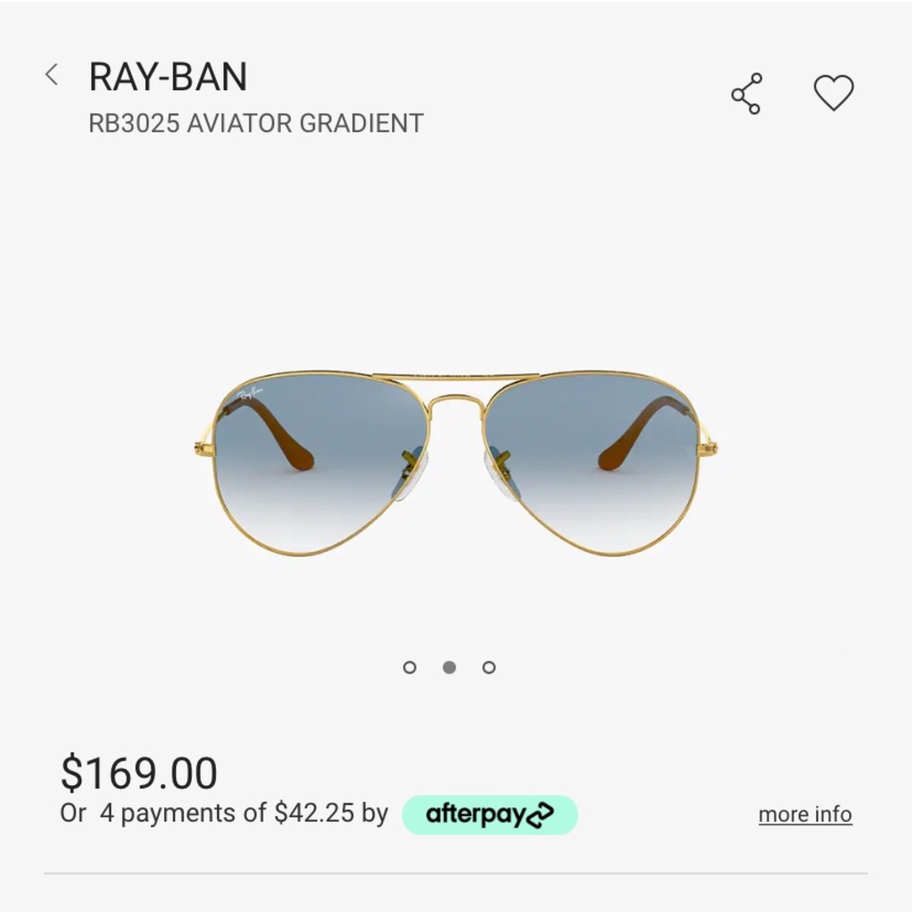 Ray-Ban blue gradient aviator sunglasses